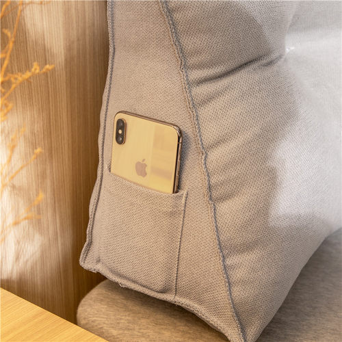 纯色床上靠垫三角靠枕床s头大靠背腰靠垫榻榻米软包休闲靠垫可拆