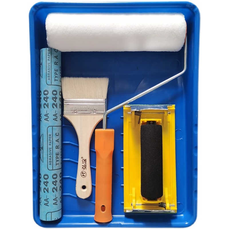 9寸滚筒刷d伸缩杆涂料托盘万向砂架羊毛刷装修自刷油漆乳胶漆刷墙