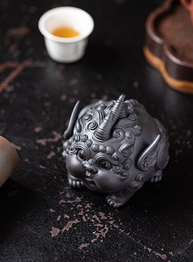 炼器紫砂招财貔貅摆件家居t客厅办公室茶桌装饰品茶宠可养茶玩摆