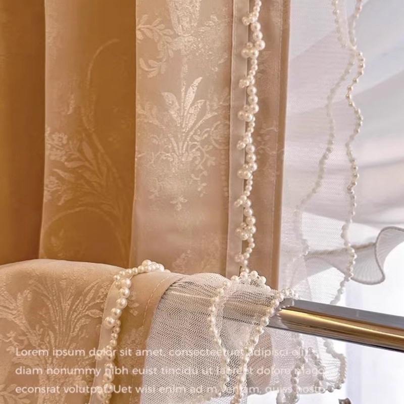 新款客厅卧室高档大气现代u简欧高精密暗花书房飘窗落地定制窗帘