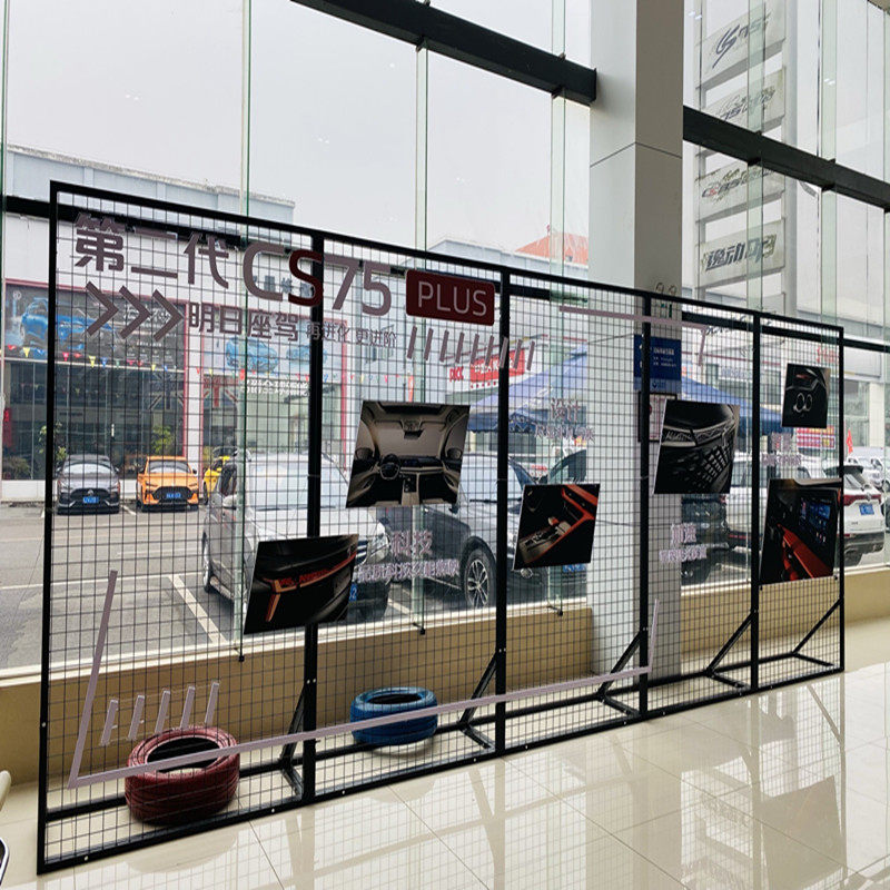 落地铁艺网架立式展示架幼儿园作品网格货架4s店饰品展会铁网片