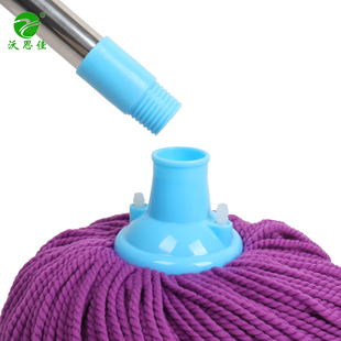 沃思佳纤维线绳拖把老式墩布普通家用水拖不锈钢杆强力吸水不掉毛