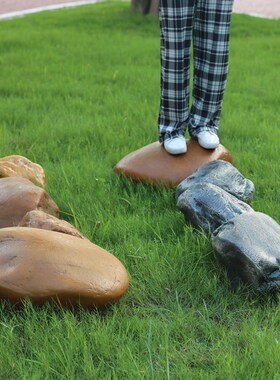 精选仿真石头摆件庭院造景玻璃钢雕塑泰山石草坪公园井盖园林景观