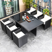 精选莫家户外桌椅藤椅组合庭院花园别墅阳台露台阳光房室外藤编家