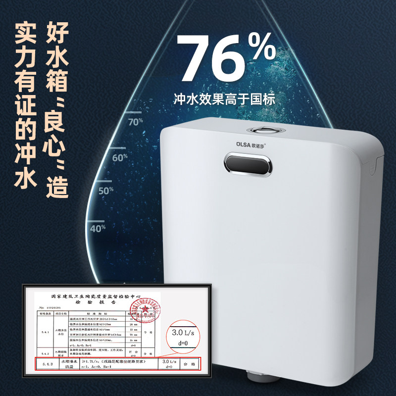 欧诺莎厕所红外感应家用卫生间水箱便盆蹲便器自动水箱离座冲水箱