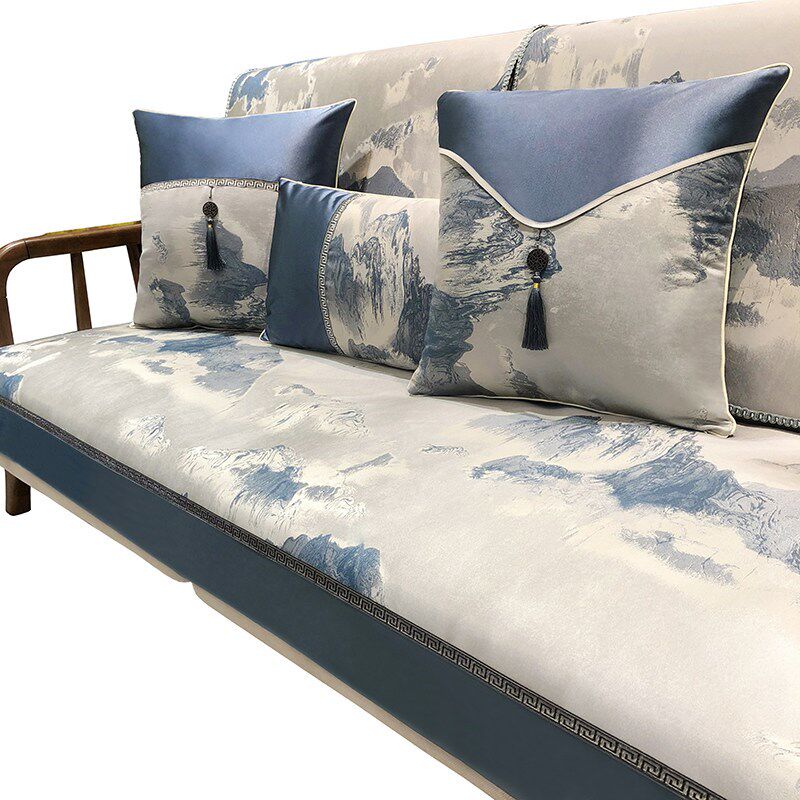 新中式国风沙发垫四季高档轻奢简约123组合客厅异形贵妃套罩盖布