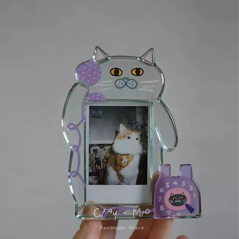 可爱亚克力小猫相框记录四季照片