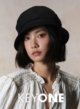 KEYONE2025秋新款日系八角帽大头围女报童帽复古英伦风百搭