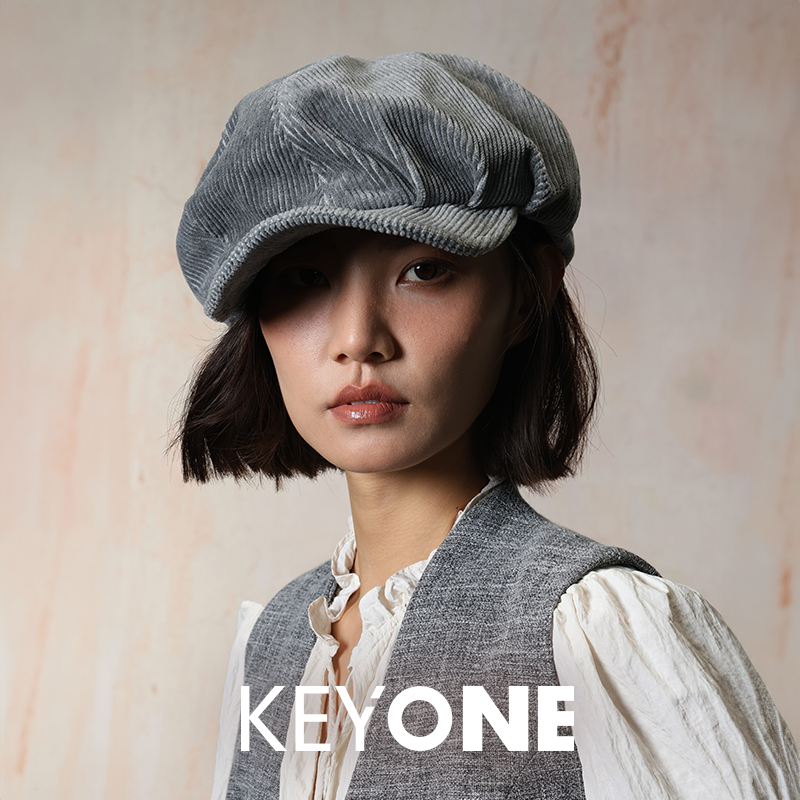 KEYONE2025新款设计师款大云朵帽女春夏季百搭报童帽韩版八角帽子