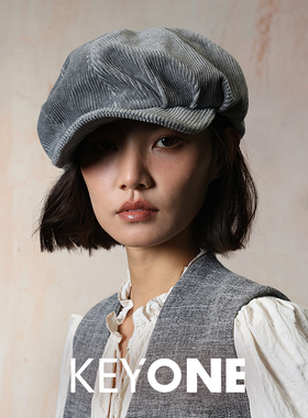 KEYONE2025新款设计师款大云朵帽女春夏季百搭报童帽韩版八角帽子
