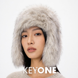 KEYONE明星同款毛绒雷锋帽女秋冬保暖防寒护耳帽冬季帽子