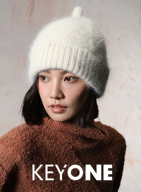 2025新款兔毛针织帽女保暖毛线帽防寒套头护耳冷帽加厚