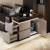 意式 沙发边几可移动边柜轻奢高级感茶水柜侧边茶台烧水壶一体茶几
