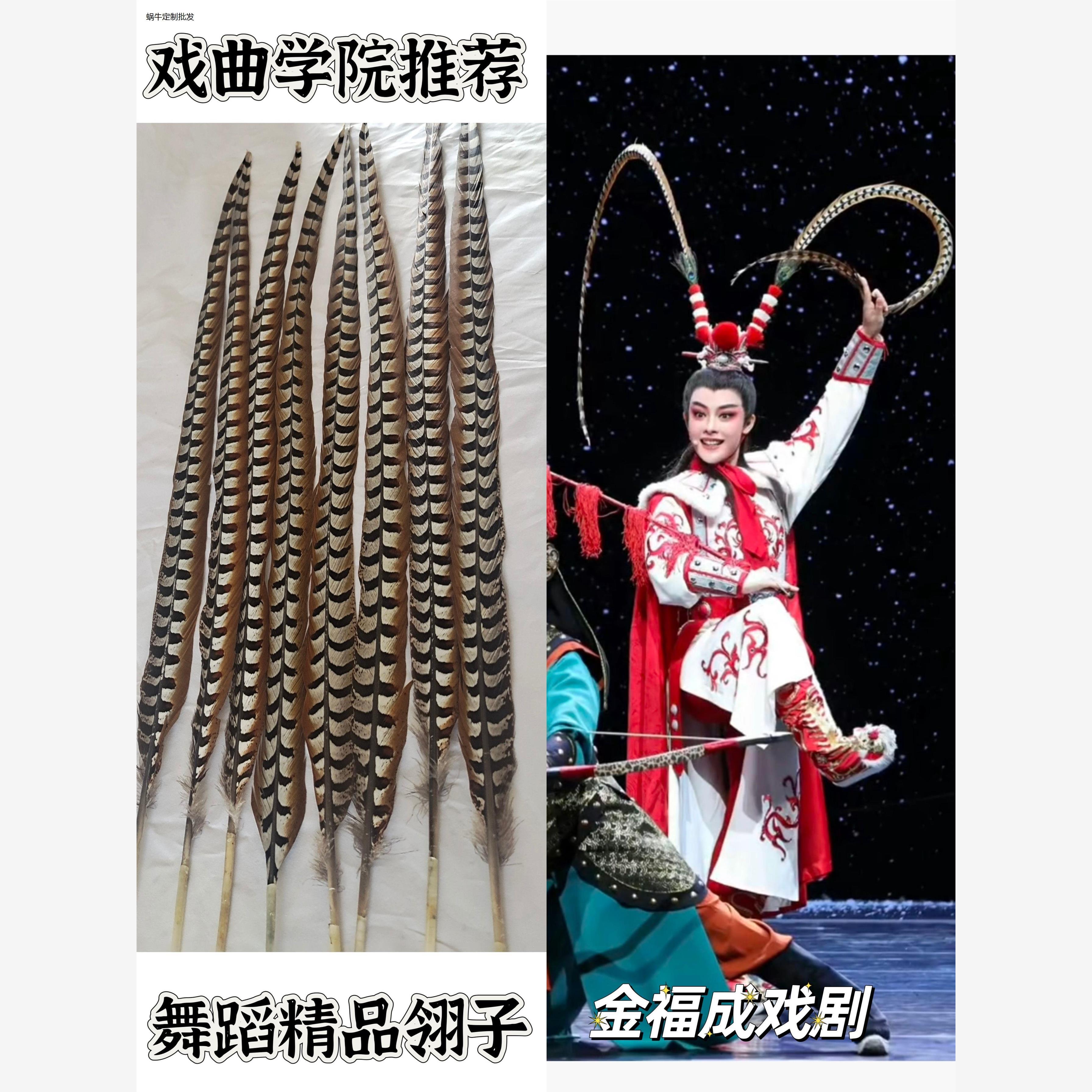 孙悟空花旦头饰鸡翎子紫配件羽毛山鸡毛戏曲京剧穆桂英毛