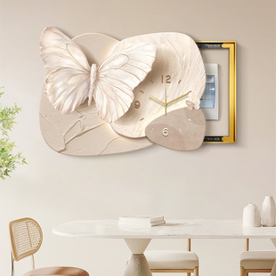 优选蝴蝶电表箱装饰画带钟表石来运转开关盖面板画弱电配电箱遮挡