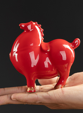 优选招财唐马摆件迷你小号创意家居书房客厅办公室桌面装饰工艺品