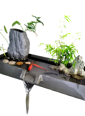 优选鱼缸流水器循环系统过滤养鱼石槽假山水池配件陶瓷流水板摆件