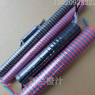 双色并联弹簧管4 10红兰黑透明螺旋气动伸缩气管两根并排PU双排