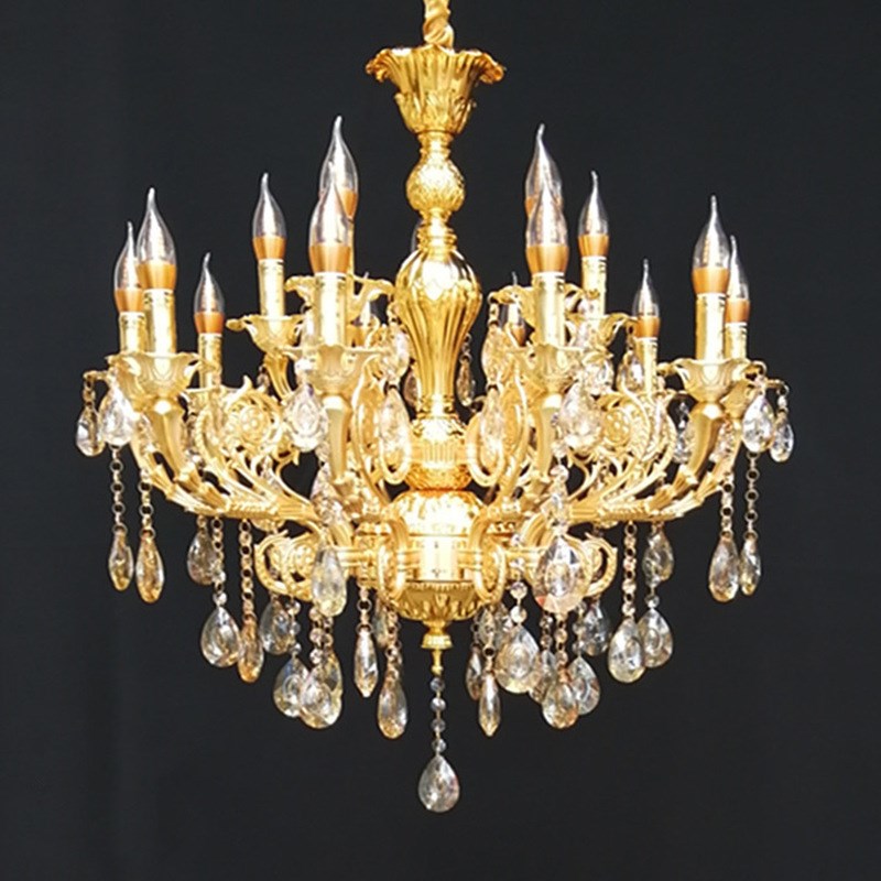 法式田园客厅餐厅创意吊灯 大堂别墅卧室 奢华欧式锌合金灯具