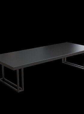 黑色大型实木会议桌长桌现代职员办公电脑桌简约长方形会议室桌椅