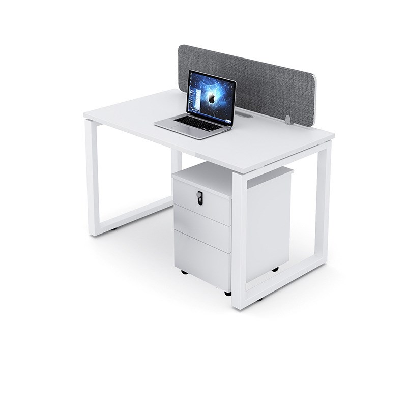 M*简约现代4/6人员工钢架白色工作位屏风办公室桌椅组合职员办公