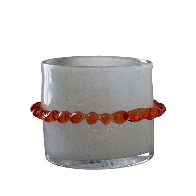 手工玻璃蜡杯花瓶客厅电视柜装饰撞色收纳花器桌面艺术装饰品摆件