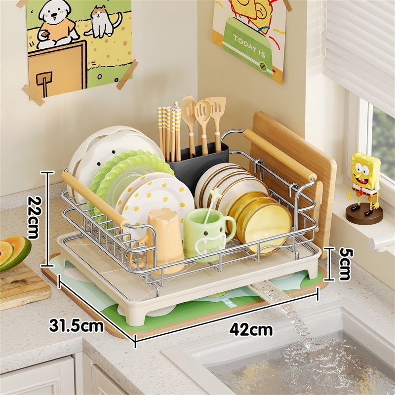 厨房置物架碗碟收纳架单层滤水碗篮台面晾碗架碗筷盘子收纳沥水架