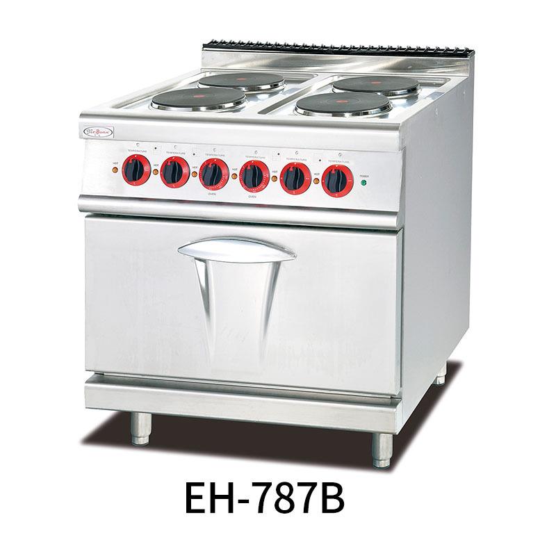 杰冠EH-887B 四头煮食炉连焗炉 四头电热煲仔炉厨房工程炉带烤箱