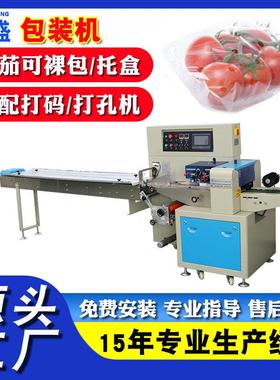 托盒西红柿自动套袋打包机食用菌包装机香菇蘑菇枕式包装机