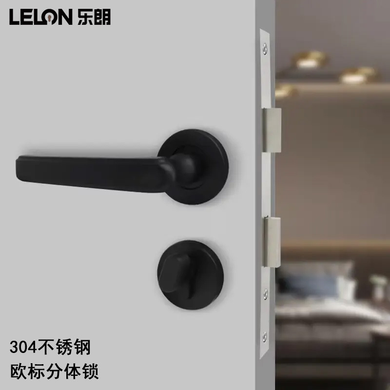 304不锈钢机械执手锁卧室房间锁家装酒店配套室内门锁木门分体锁