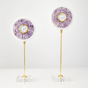 轻奢现代简约紫色水晶石家居摆件样板房客厅电视柜茶几书房装 饰品