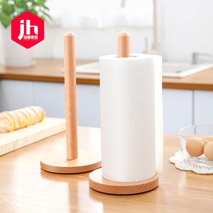 优选日式厨房纸巾架木质卷筒纸厨房用纸支架收纳卫生纸巾盒立式免