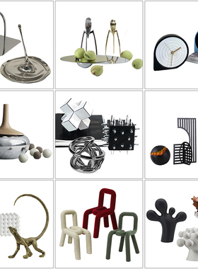 优选意式极简现代轻奢风金属摆件售楼部酒柜玄关电视柜树脂家居装