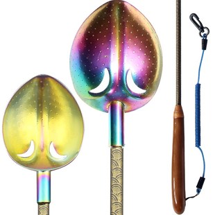 优选矶钓打饵勺彩色超轻钛镁合金勺头碳素杆远投打窝食料勺海垂钓