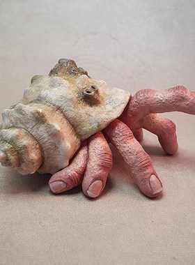 优选手指寄生蟹雕塑 恐怖蜗牛手树脂摆件万圣节花园装饰摆件创意