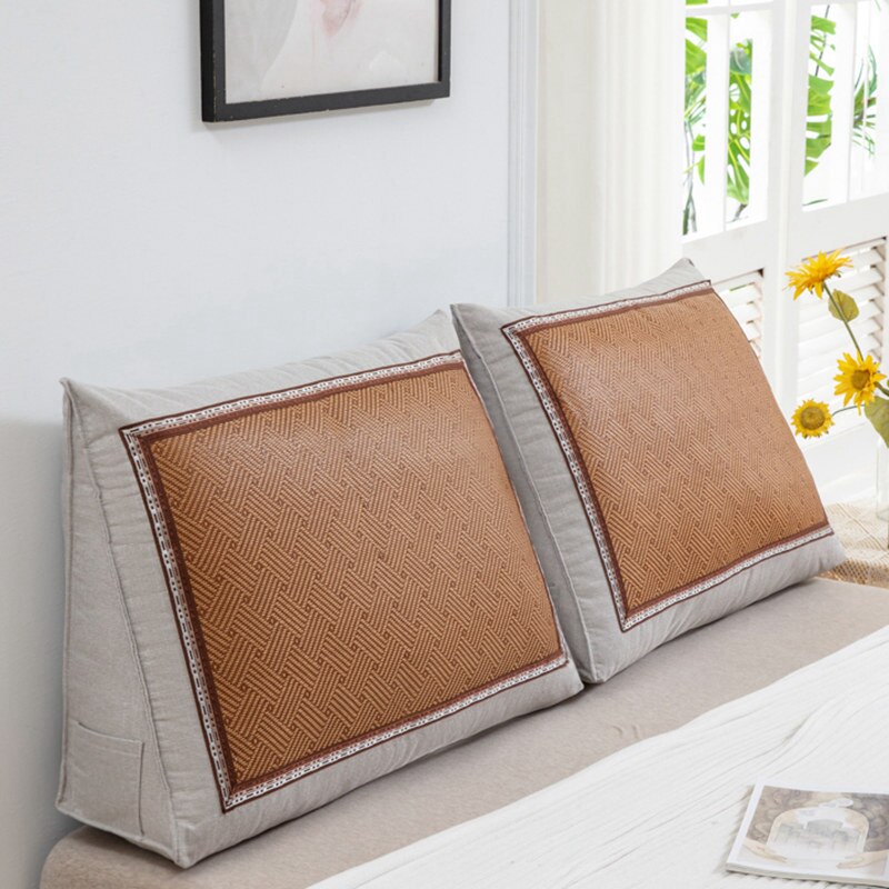 优选夏季卧室床上靠背垫凉席背靠枕沙发藤席靠垫夏凉榻榻米床靠大