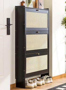 优选超薄鞋柜17cm家用门口经济型简约现代收纳柜窄大容量翻斗式小