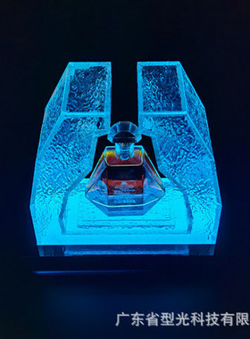 香槟王LED发光酒座酒吧KTV夜店出酒酒架 XO展示架冰纹酒具冰蓝色