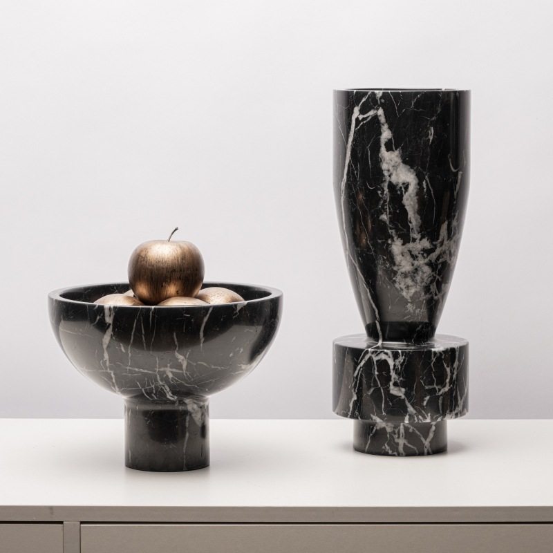 现代简约创意天然大理石花瓶摆件客厅餐桌面果盘插花器家居装饰品,模玩/动漫/周边/娃圈三坑/桌游,文化/体育周边,淘宝优惠券,粉丝福利购,淘宝优惠卷