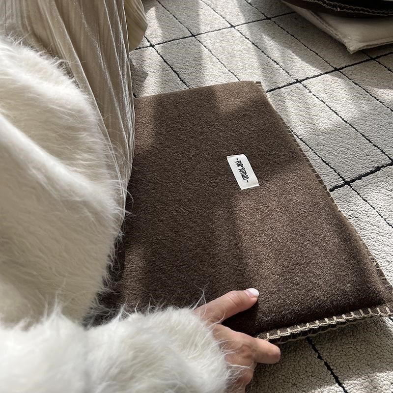 福笙 秋冬毛呢慢回弹坐垫羊毛混纺餐椅垫记忆海绵飘窗垫地毯座垫