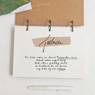 优选A5铁环本 牛皮纸米白内页练字本活页速写本diy手帐加厚日记本