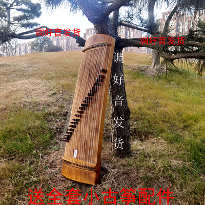 优选汉宫便携式小古筝21弦迷小型素面儿童初学者入门高端实木一米