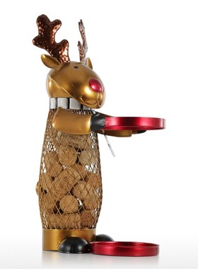 优选TOOARTS网状圣诞麋鹿酒架工艺品摆件创意家居摆件装饰工艺品