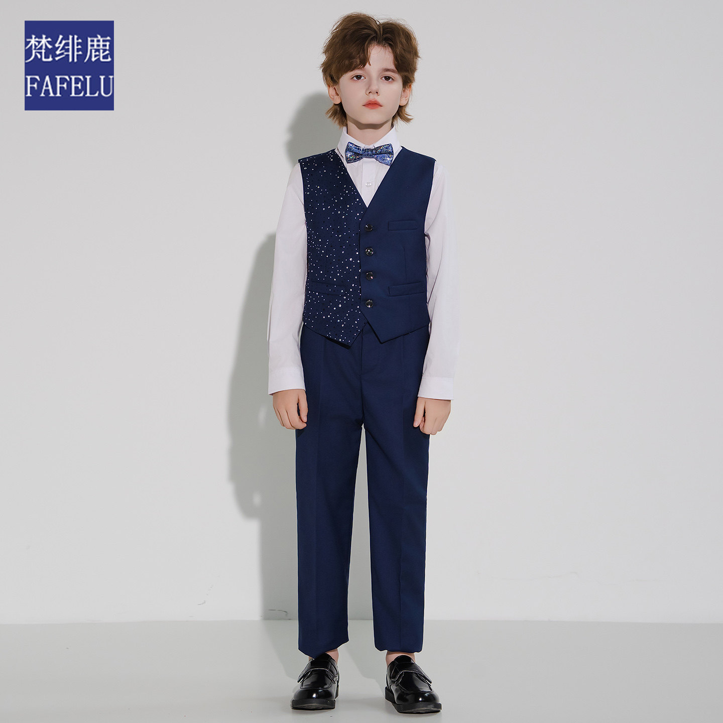 高级男童西装套装学校演出服法式英伦风诗歌朗诵表演学生儿童西服