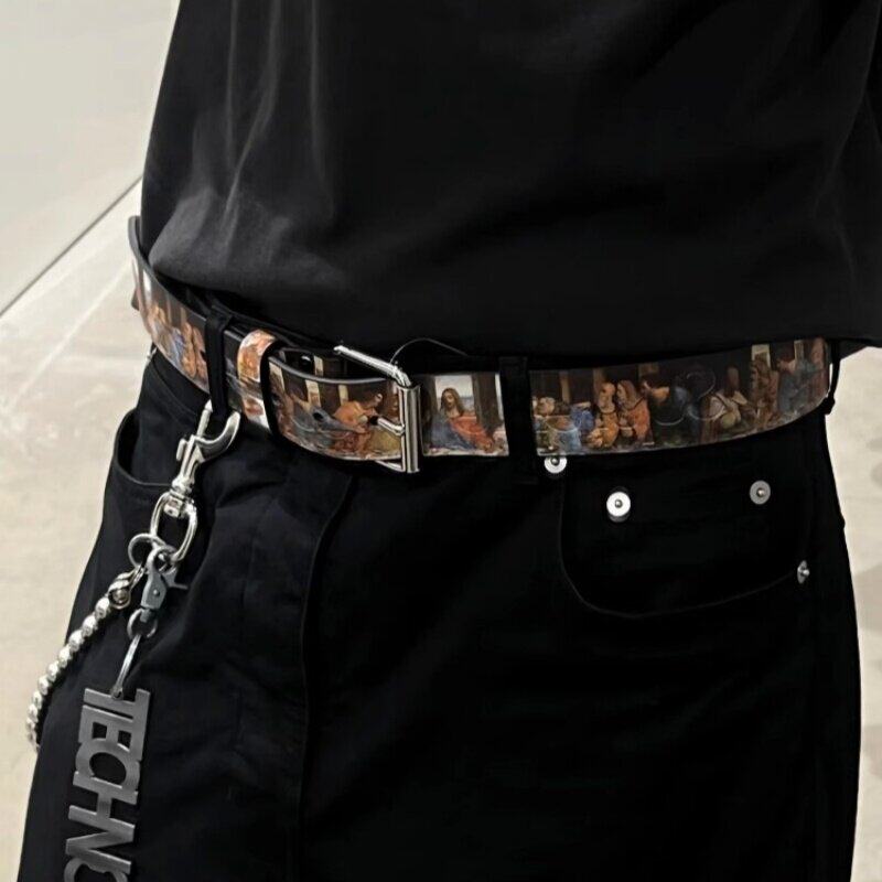 2026新款个性时尚女士皮带Belt 最后的晚餐皮带腰带配饰潮