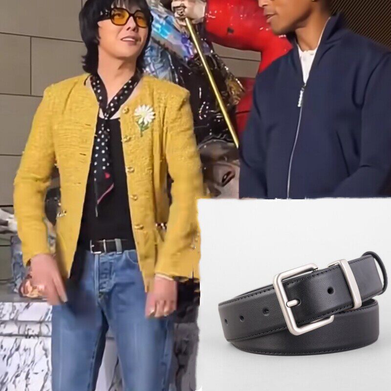 2026新款权志龙同款皮带牛皮腰带真皮简约百搭复古男女士牛仔裤带