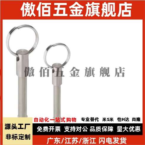 BLPS5/6/8/10/12/16-25/30/40/50/60 球头锁紧销 弹簧型快卸插销