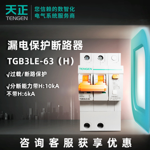 优选天正电气漏电保护器TGB3LE 63系列漏保C型漏电值30mA