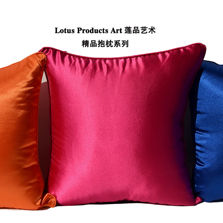优选中式新古典绸缎纯色抱枕客厅沙发卧室床头护腰靠背靠枕靠垫内