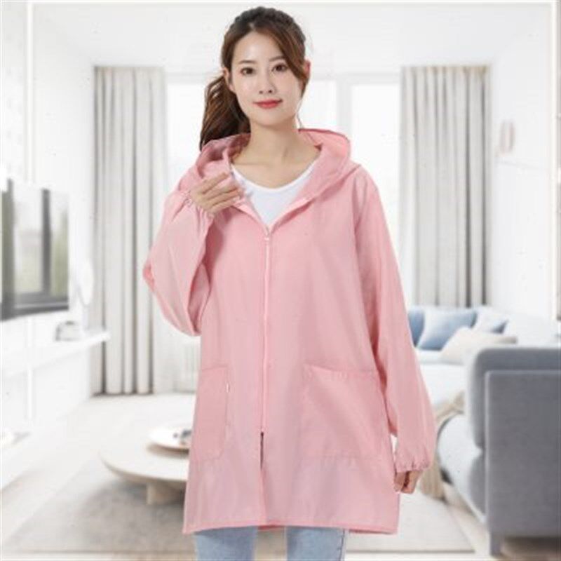 优选长袖新款围裙薄款防水防油小个子时尚罩衣女士上班干活穿的工